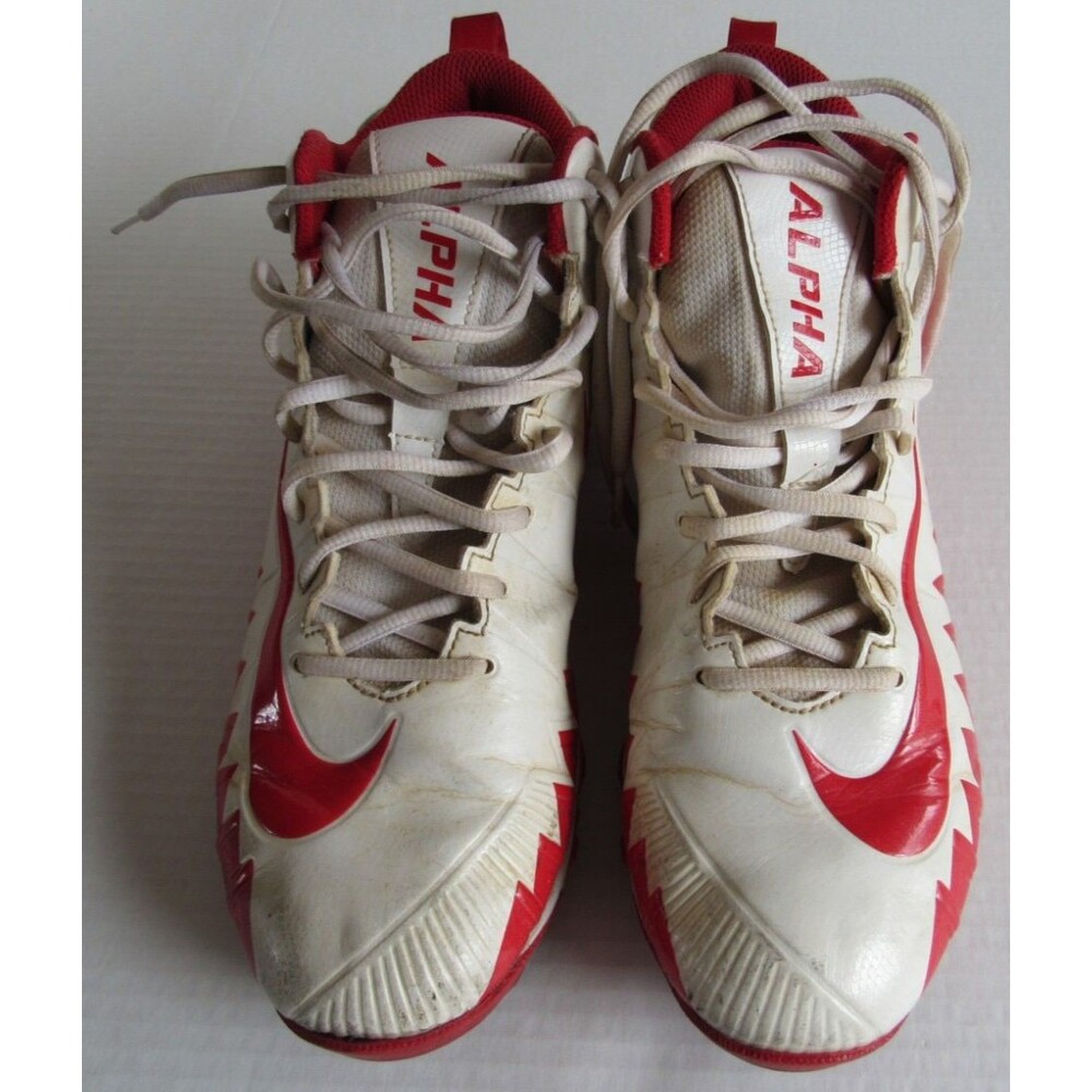 Nike Alpha Fast Flex White/Red Football/Baseball Cleats Size 9.5